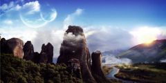 Mountain Cloud Sky Stage Performance Background Dance Show Backdrop SRB-1013
