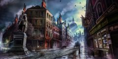 Building Night Fog Bird Stage Performance Background Dance Show Backdrop SRB-1016