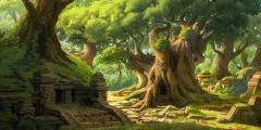 Tree Plant Brick Stage Performance Background Dance Show Backdrop SRB-1017
