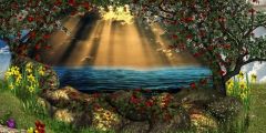 Flower Water Stage Performance Background Dance Show Backdrop SRB-1024