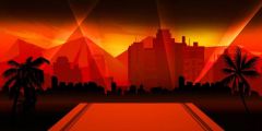 Sunset Tree Light Stage Performance Background Dance Show Backdrop SRB-1088