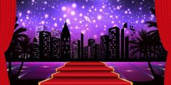 Star Tree Building Stage Performance Background Dance Show Backdrop SRB-1089