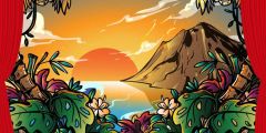 Sun River Plant Stage Performance Background Dance Show Backdrop SRB-1092