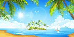 Sea Tree Bird Sky Stage Performance Background Dance Show Backdrop SRB-1103
