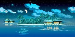 Sea Cloud House Plant Stage Performance Background Dance Show Backdrop SRB-1104
