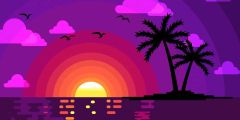 Sunset Clouds Tree Stage Performance Background Dance Show Backdrop SRB-1125