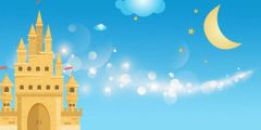 Castle Sky Cloud Stage Performance Background Dance Show Backdrop SRB-1127