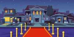House Pillar Carpet Stage Performance Background Dance Show Backdrop SRB-1138