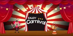 Carnival Clown Stage Performance Background Dance Show Backdrop SRB-1187