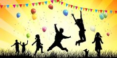 Kids Flag Stage Performance Background Dance Show Backdrop SRB-1191