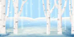 Tree Blue Hill Stage Performance Background Dance Show Backdrop SRB-1200