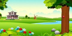 Tree House Creek Stage Performance Background Dance Show Backdrop SRB-1201