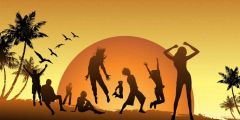 Tree Bird People Stage Performance Background Dance Show Backdrop SRB-1235