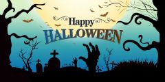 Halloween Grave Stage Performance Background Dance Show Backdrop SRB-1248