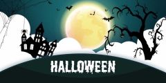 Full Moon Bat Tree Castle Stage Performance Background Dance Show Backdrop SRB-1252