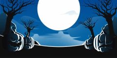Moon Pumpkin Lanterns Stage Performance Background Dance Show Backdrop SRB-1253
