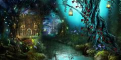 Garland Light River Stream Stage Performance Background Dance Show Backdrop SRB-1271