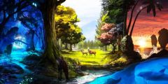 Ocean Sheep Tree Stage Performance Background Dance Show Backdrop SRB-1272