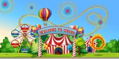 Circus Tree Grassland Stage Performance Background Dance Show Backdrop SRB-1274