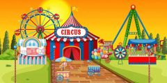 Circus Windmill Stage Performance Background Dance Show Backdrop SRB-1275