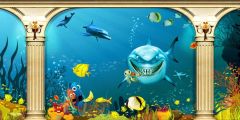 Sea Animal Arch Pillar Stage Performance Background Dance Show Backdrop SRB-1286