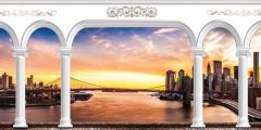 Arch Pillar Sea Sunset Stage Performance Background Dance Show Backdrop SRB-1292