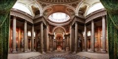 Tall Pillars Interior Old Architecture Stage Performance Background Dance Show Backdrop SRB-1302