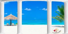 Warmseaside Delicate Shell Blue Sky Stage Performance Background Dance Show Backdrop SRB-1305