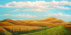 Grassfield Wooden Fences Stage Performance Background Dance Show Backdrop SRC-0003
