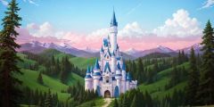 Forest Castle Grass Stage Performance Background Dance Show Backdrop SRC-0018