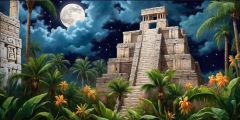 Tropical Rainforest Temple Stage Performance Background Dance Show Backdrop SRC-0028