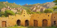 Ancient City Ruins Stage Performance Background Dance Show Backdrop SRC-0032