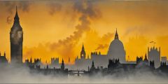 London Night Silhouette Stage Performance Background Dance Show Backdrop SRC-0041