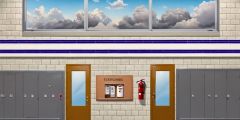 School Halllway Lockers Stage Performance Background Dance Show Backdrop SRC-0061