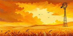 Whaetfield Golden Windmill Stage Performance Background Dance Show Backdrop SRC-0066