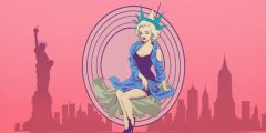 Pretty Lady Pink Silhouette Stage Performance Background Dance Show Backdrop SRC-0072