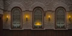 Dome Windows Wall Candles Stage Performance Background Dance Show Backdrop SRC-0081