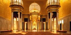 Gold Palace Interior Stage Performance Background Dance Show Backdrop SRC-0094