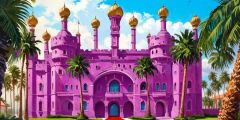 Purple Palace Exterior Stage Performance Background Dance Show Backdrop SRC-0095