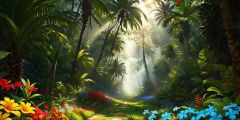Tropical Forest Palm Trees Stage Performance Background Dance Show Backdrop SRC-0099