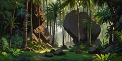 Tropical Forest Rock Stage Performance Background Dance Show Backdrop SRC-0102