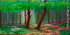 Woods Trees Flowers Stage Performance Background Dance Show Backdrop SRC-0106