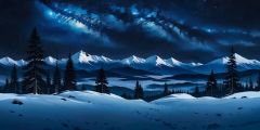 Snow Forest Dark Sky Stage Performance Background Dance Show Backdrop SRC-0111