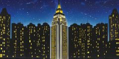 City Skyline Silhouette Stage Performance Background Dance Show Backdrop SRC-0114