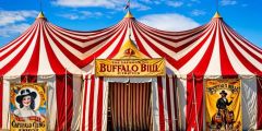 Buffalo Bill Circus Stage Performance Background Dance Show Backdrop SRC-0123