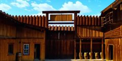Wooden Barn Stage Performance Background Dance Show Backdrop SRC-0125