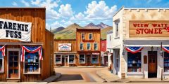 Western Street Stores Stage Performance Background Dance Show Backdrop SRC-0128