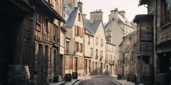 Wood Houses Street Stage Performance Background Dance Show Backdrop SRC-0134