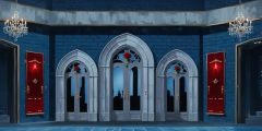 Elegnat Doors Ballroom Stage Performance Background Dance Show Backdrop SRC-0137