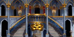 Castle Stairs Columns Stage Performance Background Dance Show Backdrop SRC-0138